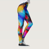Farbenfrohe Abstrakte Stickerei Leggings (Rechts)