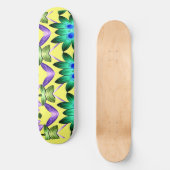 Farbenfrohe abstrakte, stilvolle Blumenmuster Skateboard (Vorderseite)