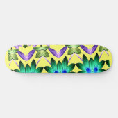 Farbenfrohe abstrakte, stilvolle Blumenmuster Skateboard (Horizontal)