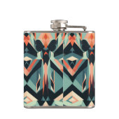 Farbenfrohe Abstrakte Streifen Monogramm Flachmann (Rückseite)