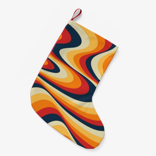 Farbenfrohe abstrakte Swirbelkonstruktion Kleiner Weihnachtsstrumpf (Vorderansicht (hängend))