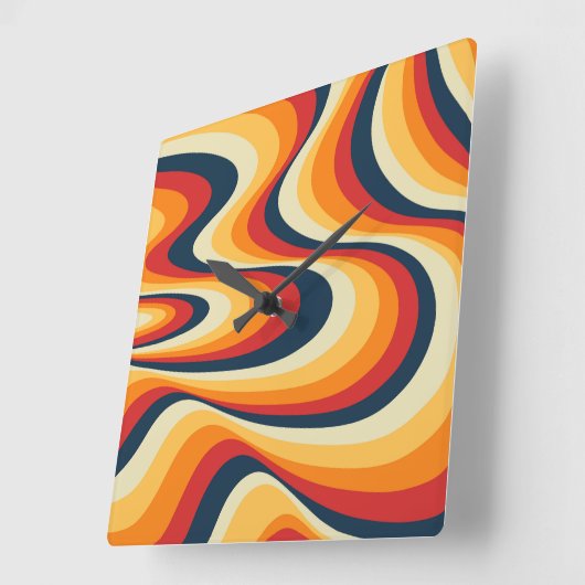 Farbenfrohe abstrakte Swirbelkonstruktion Quadratische Wanduhr (Winkel)