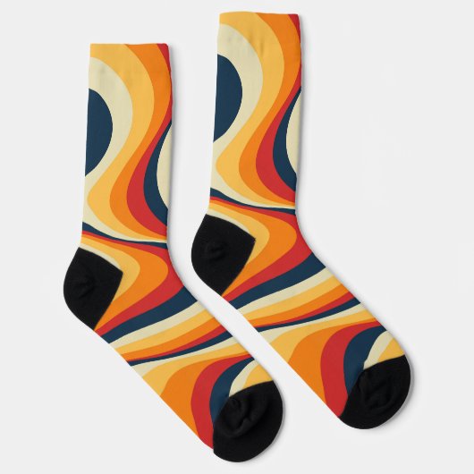 Farbenfrohe abstrakte Swirbelkonstruktion Socken (Rechts)