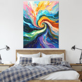 Farbenfrohe Abstrakte Swirt: Dynamic Spectrum Art  Leinwanddruck (Insitu (Schlafzimmer))