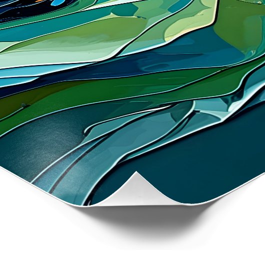 Farbenfrohe Abstrakte Swirt: Dynamic Spectrum Art  Poster (Ecke)