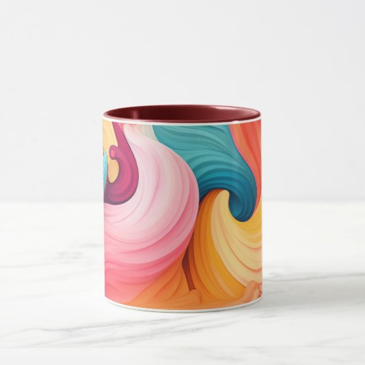 Farbenfrohe abstrakte Tasse des Kaffees (Zentrum)