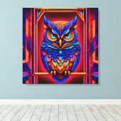 Farbenfrohe Abstrakte Techno-Schale Leinwanddruck (Insitu (Holzboden))