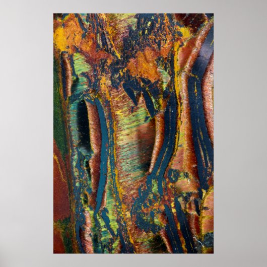 Farbenfrohe abstrakte Tigerauge Poster (Vorne)
