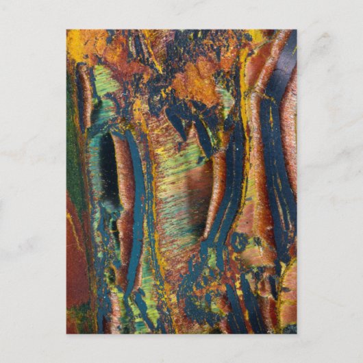 Farbenfrohe abstrakte Tigerauge Postkarte (Vorderseite)