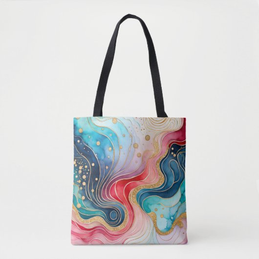 Farbenfrohe Abstrakte Tinte Tasche (Vorderseite)