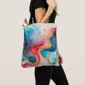 Farbenfrohe Abstrakte Tinte Tasche (Von Nahem)