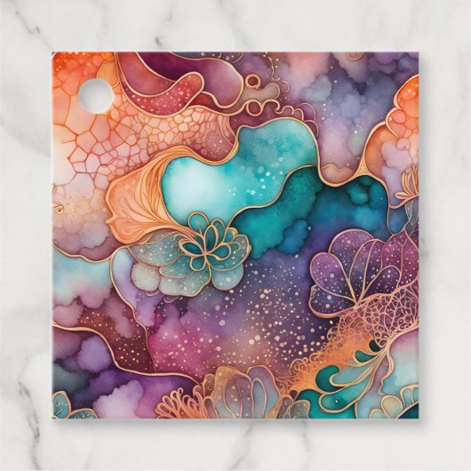 Farbenfrohe Abstrakte Tintenpatronen Geschenkanhänger (Vorderseite)