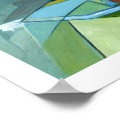 Farbenfrohe Abstrakte Trendgrüne, graue Surreal Bi Poster (Ecke)