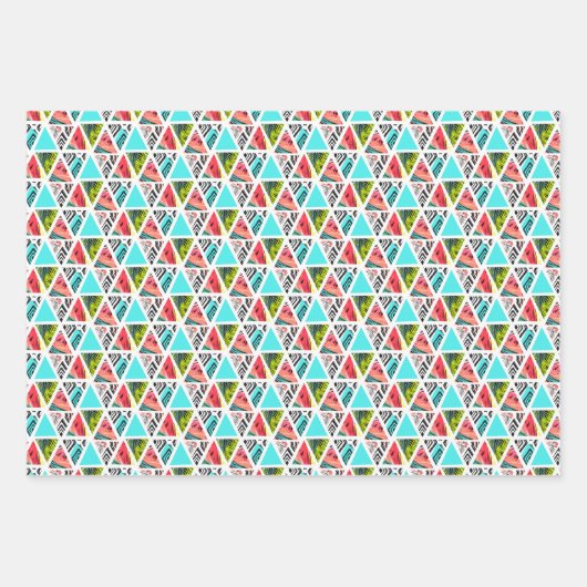 Farbenfrohe Abstrakte tropische Muster Geschenkpapier Set (Vorderseite 3)