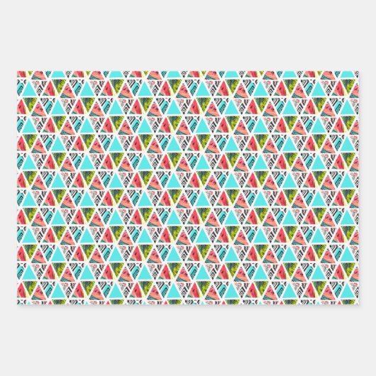 Farbenfrohe Abstrakte tropische Muster Geschenkpapier Set (Vorderseite)