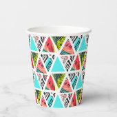 Farbenfrohe Abstrakte tropische Muster Pappbecher (Rückseite)