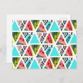 Farbenfrohe Abstrakte tropische Muster Postkarte (Vorne/Hinten)