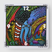 Farbenfrohe Abstrakte Uhr (Vorderseite)