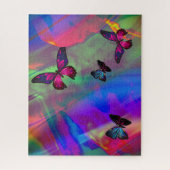 Farbenfrohe abstrakte und Schmetterlinge Puzzle (Vertikal)