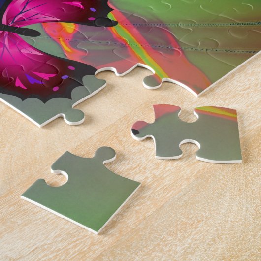 Farbenfrohe abstrakte und Schmetterlinge Puzzle (Seite)