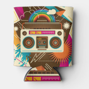 Farbenfrohe Abstrakte Vintage Radio-Illustration Dosenkühler