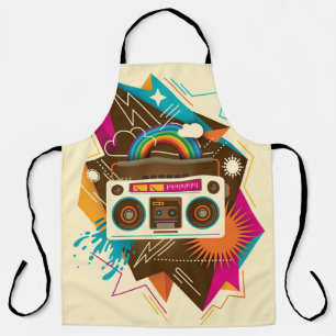 Farbenfrohe Abstrakte Vintage Radio-Illustration Schürze