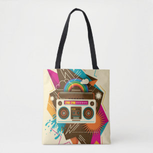 Farbenfrohe Abstrakte Vintage Radio-Illustration Tasche