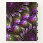 Farbenfrohe Abstrakte Violette Lila Chaki-Fraktal Notizblock (Rückseite)