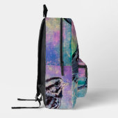 Farbenfrohe Abstrakte Vogelkunst: Lebhafter Songbi Bedruckter Rucksack (Links)