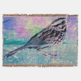 Farbenfrohe Abstrakte Vogelkunst: Lebhafter Songbi Decke