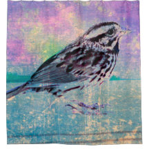 Farbenfrohe Abstrakte Vogelkunst: Lebhafter Songbi