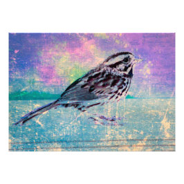 Farbenfrohe Abstrakte Vogelkunst: Lebhafter Songbi Fotodruck