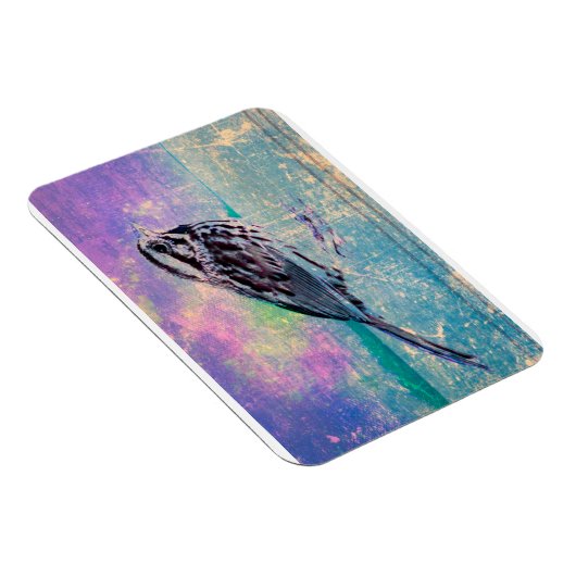 Farbenfrohe Abstrakte Vogelkunst: Lebhafter Songbi Magnet (Rechte Seite)