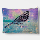 Farbenfrohe Abstrakte Vogelkunst: Lebhafter Songbi Zubehörtasche (Rückseite)