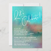 Farbenfrohe Abstrakte Wasserfarbe Feiern lassen! Einladung (Vorderseite)