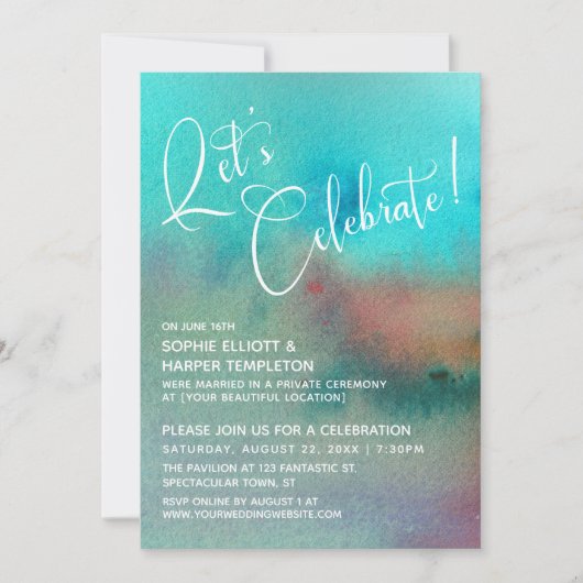 Farbenfrohe Abstrakte Wasserfarbe Feiern lassen! Einladung (Vorderseite)