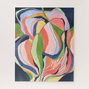 Farbenfrohe Abstrakte Wasserfarbe Kunst, Dichtung  Puzzle