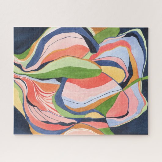 Farbenfrohe Abstrakte Wasserfarbe Kunst, Dichtung Puzzle (Horizontal)