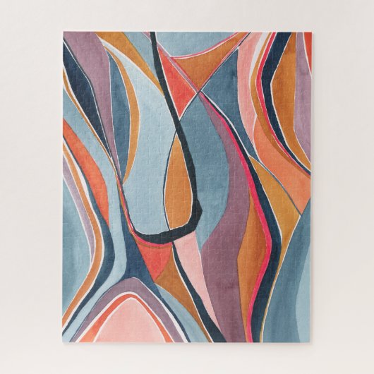 Farbenfrohe Abstrakte Wasserfarbe Kunst, Dichtung Puzzle (Vertikal)
