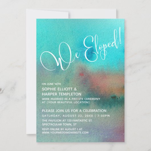 Farbenfrohe Abstrakte Wasserfarbe Wir haben Skript Einladung (Vorderseite)