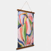 Farbenfrohe Abstrakte Wasserfarben Malerei Wandteppich Mit Holzrahmen (Gewinkelt)