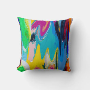 Farbenfrohe abstrakte, wasserfarbige Bewegungsunsc Kissen