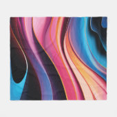 Farbenfrohe Abstrakte Waves Fleecedecke (Vorderseite (Horizontal))