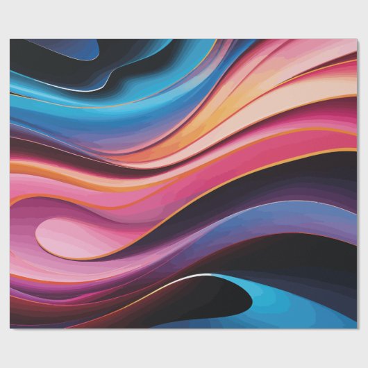 Farbenfrohe Abstrakte Waves Geschenkpapier (Flach)
