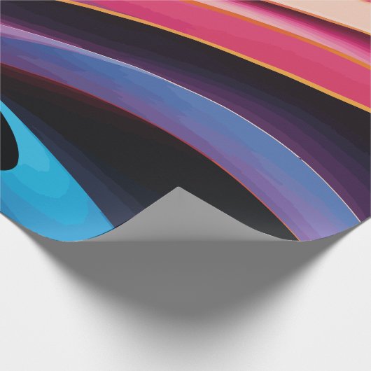 Farbenfrohe Abstrakte Waves Geschenkpapier (Ecke)