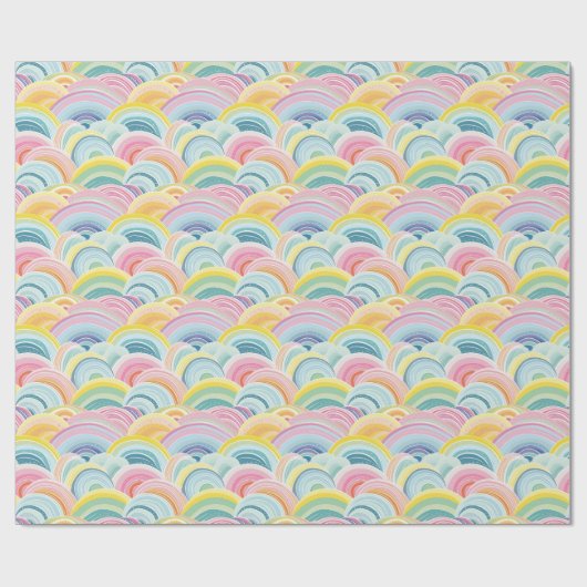 Farbenfrohe Abstrakte Waves Geschenkpapier (Flach)