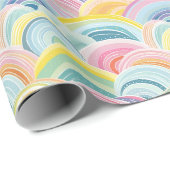 Farbenfrohe Abstrakte Waves Geschenkpapier (Rolleneckpunkt)