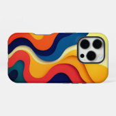 Farbenfrohe Abstrakte Waves iPhone Hülle (Rückseite (Horizontal))