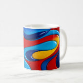 Farbenfrohe Abstrakte Waves Kaffeetasse (VorderseiteRechts)
