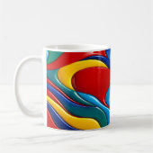 Farbenfrohe Abstrakte Waves Kaffeetasse (Links)